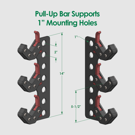 Pull-Up Bar Support - 1" Holes - Triple Level