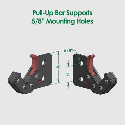 Pull-Up Bar Support - 5/8" Holes - Single Level